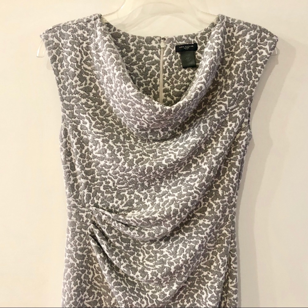 Ann Taylor gray & white dress XSP petite